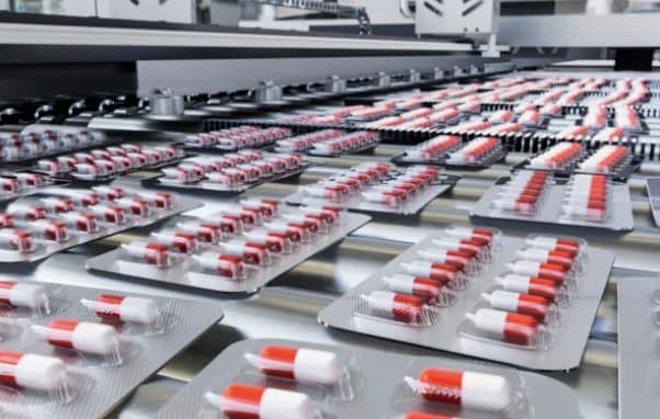 Blister packs of capsules on an automated packaging line
